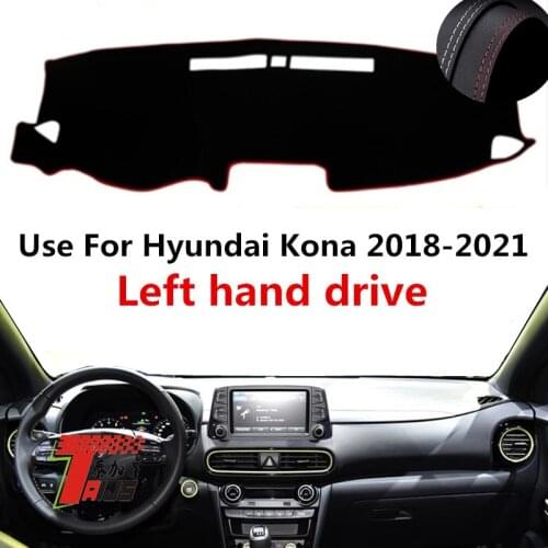 TAIJS Factory Protective Casual Leather Car Dashboard Cover For Hyundai Kona 2018 2019 2020 2021 Left hand drive