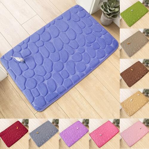 Cobblestone Embossed Bathroom Bath Mat 40X60CM Non-slip Carpet in the Bathroom Floor Rug Shower Room Doormat Memory Foam Pad