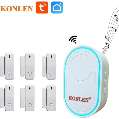 Tuya Smart Life WIFI Door Sensor Open Chime Alarm Magnetic Contact Window Detector Entry Alert Anti Theft Wireless Home Security