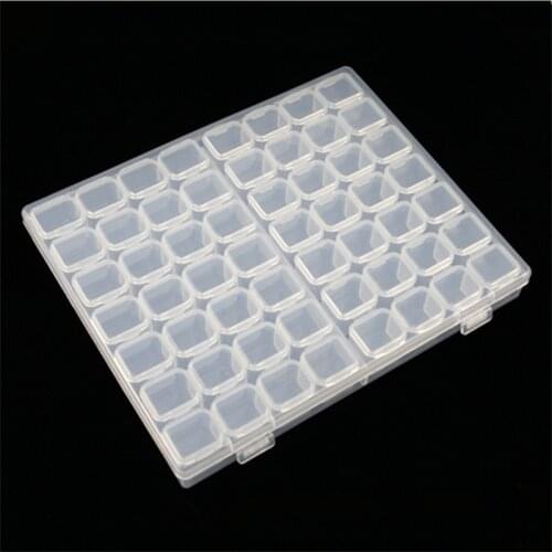 High Quality Transparent Plastic Storage Box Diamond Painting Accessories Tools Nail Craft Rhinestone Bead Storage Boxes 56 Slot