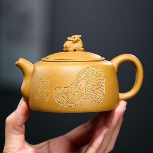 Yixing Mud Duan Teapot Handmade Purple Clay Kettle Creative Teaware Send Gift Box