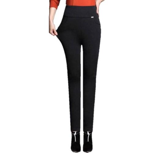 Women high waist pants womens push up pants women skinny pants ladies full length stretch casual office trousers with pockets