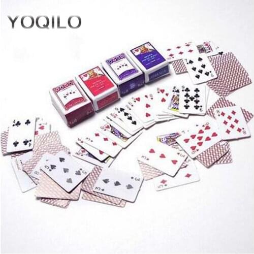 1Set BJD Doll Accessories Poker Playing Cards Dollhouse Miniatures Accessories 1:12