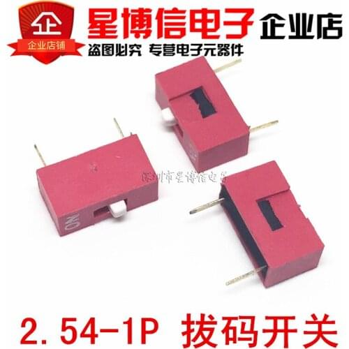 10Pcs Slide Type Switch Module 1P 2 3 4 5P 6P 7 8P 9 10P 12P Bit 2.54mm Position Way DIP Red Pitch Toggle Switch Red Snap Switch
