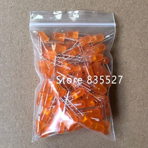 100pcs/lot F5 5MM Round LED in the color DIP Orange Turn Orange LED light emitting diode For DIY Lights lamp beads