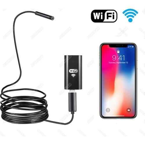 2018 720P 2MP Wifi Endoscope 8mm Lens 6 LED Wireless Waterproof Android Endoscope Inspection Borescope Camera 1M 2M 5M Cable