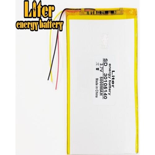 3 line polymer lithium battery 30105140 3.7V 5000MAH tablet made in Rechargeable Li-ion Cell