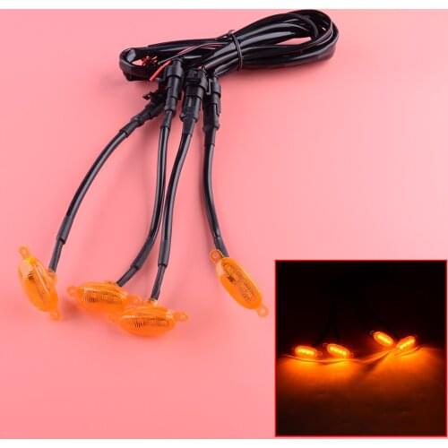 4Pcs/Set Car ABS Front Grille Amber LED Light Fit For Nissan Titan XD 2021 2020 2019 2018 2017 2016