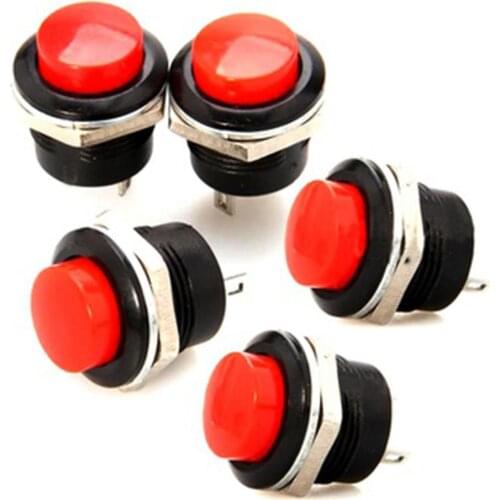 5 Pcs Momentary On/Off Push Buttons Horn Switch for Car Mini Auto Resetting Key