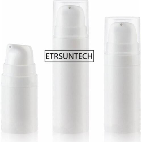 500pcs 5ml 10ml 15ml White Airless Pump Vacuum Plastic Bottle Lotion Bottle with Clear Lid Refillable Bottles Container F2017493