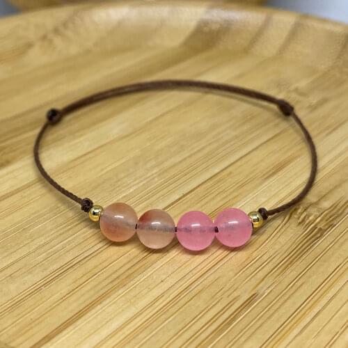 Rosary Beads Bracelets Women Handmade Natural Stones Decorations Accessories Adjustable Rope Jewelry 2021 Gifts to Girlfriend