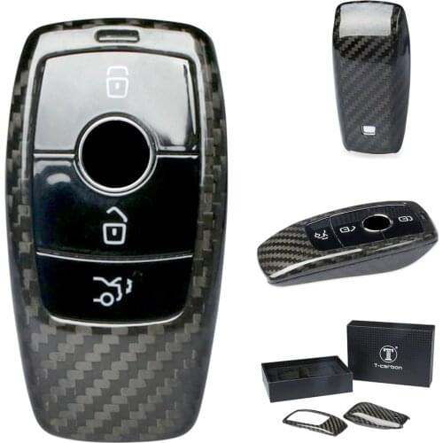 Genuine Carbon Fiber Car Auto Remote Key Case For Mercedes Benz E W213