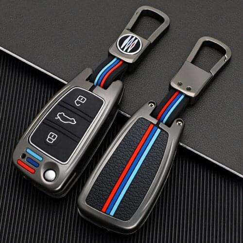 Zinc Alloy Car Key Cover Case Skin Protective Shell Holder for Audi C6 A7 A8 R8 A1 A3 A4 A5 Q7 A6 C5 3 Buttons Key