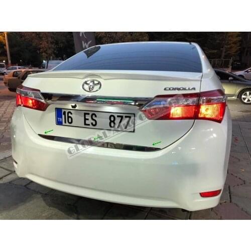 For Toyota Corolla 2013-2021 Chrome Tailgate Trunk Trim Bottom Lath Body Car Auto Accessory Diffüser Spilitter Car-styling