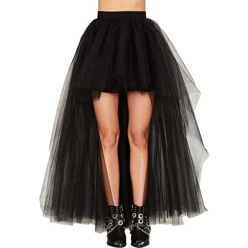 Hot Sale High Low Black Tulle Woman Dresses Tutu Bridal Petticoats For Weddings Elegant Petticoat Underskirt