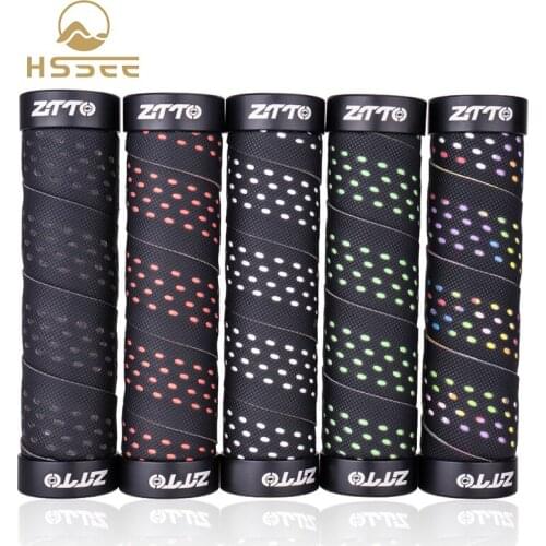 HSSEE 2021 Fashion MTB Grip Aluminum Alloy EVA+PU Banded Bicycle Grip Non-slip Comfort Bicycle Handlebar Cover MTB Accessories