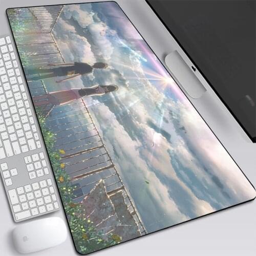 ANIME Weathering With You Mouse Pad Gamer with Lock Edge Game PadMouse 80x30cm Rubber Mouse Pad Keyboard Computer Mat for Girl