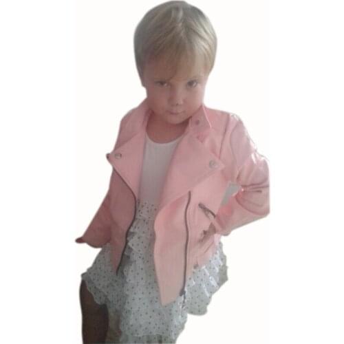 Girls pu jacket girls rivet zipper cool jacket Faux Leather clothing 5-13 years old all match fashion Hot in Europe and America