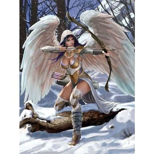 Black Angel Beauty DIY Embroidery 11CT Cross Stitch Kits Craft Needlework Set Printed Canvas Cotton Thread Home Sell