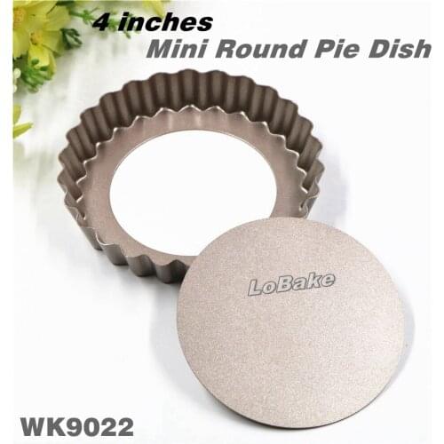 Newest 4 inches non-stick fluted wall mini round pie dish pan cake pizza mold bread mould baking pans for DIY bakery tools