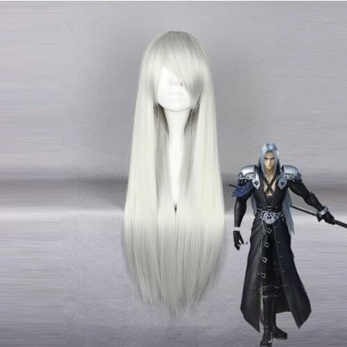 Game Final Fantasy Cosplay Wigs Sephiroth Cosplay Wig Heat Resistant Synthetic Wig Hair Halloween Party Anime Cosplay Wig
