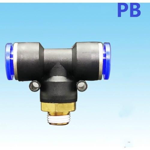 Pneumatic Fast Connector Tracheal T-Junction PB4 6 8 10 12 14 16mm-M5 01 02 03 04