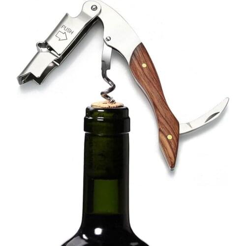 Wood Handle Professional Wine Opener High Quality Waiters Wine Knife Corkscrew Sommelier Multifunction Portable BottleCorkscrew