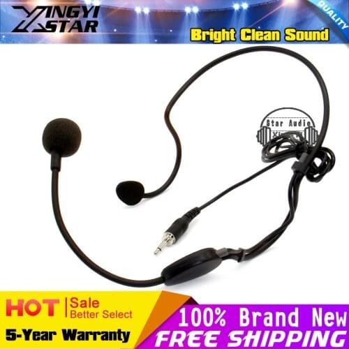 10Pcs Screw Thread 3.5mm Plug Wired Headworn Mic Headset Condenser Microphone For Karaoke Wireless System BodyPack Transmitter
