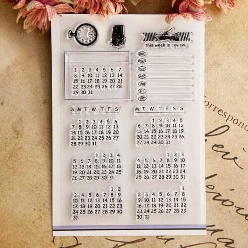 Calendar Pattern Transparent Clear Stamps/Silicone Seals For Photo Album Decor DIY Card Scrapbooking Craft Stencil Making