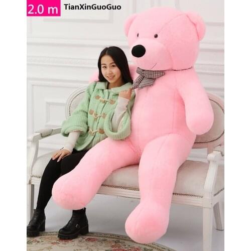 Pink cartoon Teddy bear plush toy stuffed bear huge 200cm soft doll fillings toy hugging pillow Christmas gift b2807
