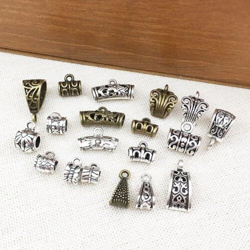 Silver Color Connectors Bails Beads fit European Charm Bracelet Pendant DIY Jewelry Making Alloy Findings Accessory