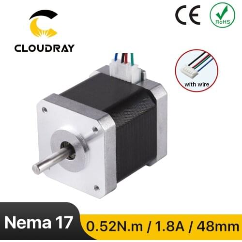 Cloudray 48mm Nema 17 Stepper Motor 52N.cm 1.8A 2 Phase with DuPont 4-lead for 3D printer CNC Engraving Milling Machine