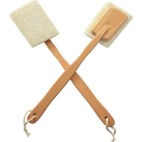 Loofah scrub back brushes massage exfoliator detachable creative long handle solid wood bath body cleanser brush SN1405