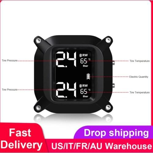 M3 LCD Motorcycle TPMS Tyre Pressure Monitor System With USB External Sensors Moto Waterproof Wireless Alarm Pressure Gauge