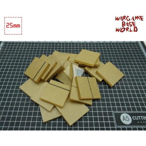 Wargame Base World - TRANSPARENT / CLEAR BASES for Miniatures - square 25mm clear bases
