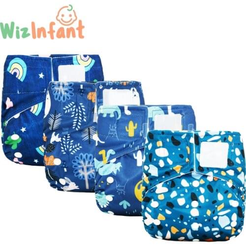 WizInfant OS Suede Cloth Diaper Fast Dry Eco-Friendly Baby Nappy for Girls and Boys Reusable With Front Pocket Fit 3-15kg Baby