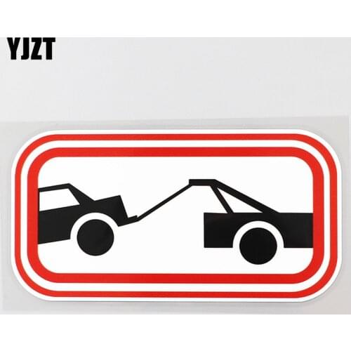 YJZT 14.8CM×7.4CM Tow Away Zone Sign No Parking Here Decal PVC Car Sticker 12C-0203