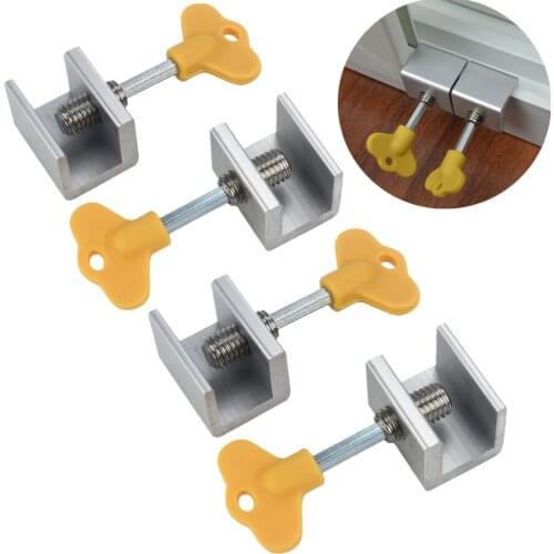 4 Pcs Adjustable Sliding Window Locks Door Frame Security Locks With Key Sliding Door Locks d91115