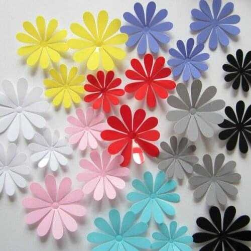 12pcs/lot Mixed Sizes Flower Wall Stickers for Kids Rooms 7 Colors Flower Decorative Vinyl for Wall Bedroom Home Decor Stickers