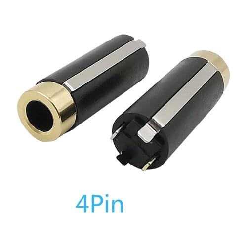 2Pcs Headphone 4 Pole 4pin/3Pole 3pin 3.5mm Stereo Audio Female Jack Socket Connector Earphone Solder DIY Mini Connectors