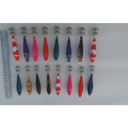 50pcs squid jigs, soft body. (many colour mixed)10.5cm,12g