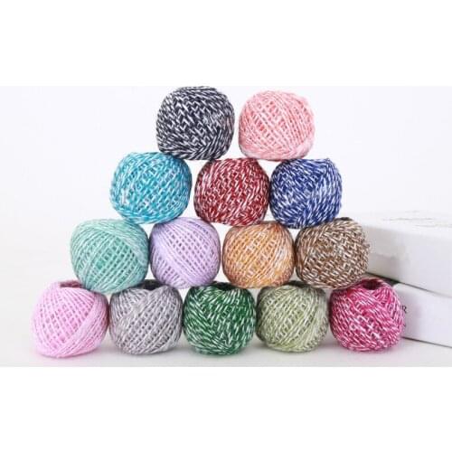 60m/roll Colorful Natural Hemp Rope DIY Hang Tag Jute Cords Wedding Party Home Fabric Woven Decorative Gift Packing String 2MM