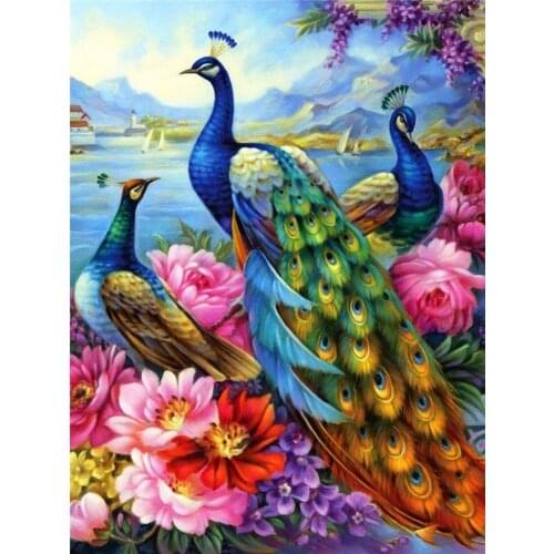 5D DIY Diamond Painting Full Drill Peacock Cross Stitch Sale Embroidery Animal Mosaic Flower Handmade Gift Art