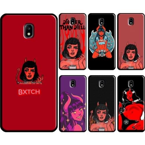 Cute Sexy Girl Devil Case For Samsung Galaxy J4 J6 Plus A6 A7 A8 A9 J8 2018 A3 A5 J3 J7 2017 J1 J5 2016 Cover