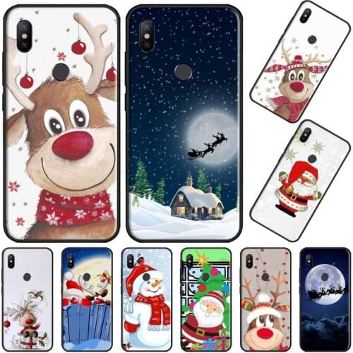 Christmas elk santa Phone Case For Xiaomi Mi A1 A2 5 6 6PLUS 8 9 SE Lite MIX 2 2S MAX 2 3 Pocophone F1