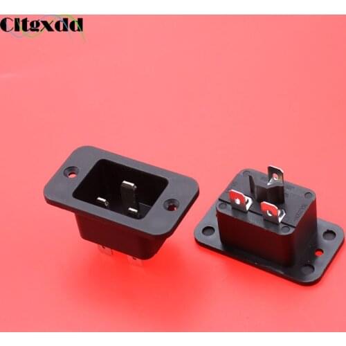 Cltgxdd 1pcs AC 15A 250V 3 pin power socket IEC 320 C19 C20 Panel Mount Plug Connector Socket Black 3pin