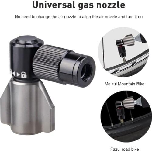 CO2 Bicycle Gas Pump Nozzle With Anti-freeze Protective Cover Aluminum Alloy Portable Fast Inflation Cycling Accessories