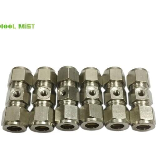 H151 One hole fitting 10/24UNC brass nickel non-Slip lock fog connectors 0-120bar for 3/8'' tubing misting accessories 20pcs/lot