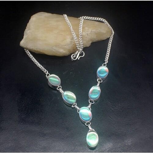 Hermosa Jewelry Rare Colorful Topazz Fashion Silver Color Women Ladies Gifts Pendant Necklace Chain 42cm 20213444