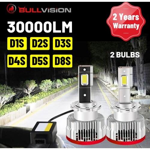 Bullvision D3S HID Headlamps D1S D2S D4S D5S D8S Xenon Bulbs Canbus 30000LM 35W 6000K CSP Chips Ice Bulbs D1R D2R D3R Plug&Play